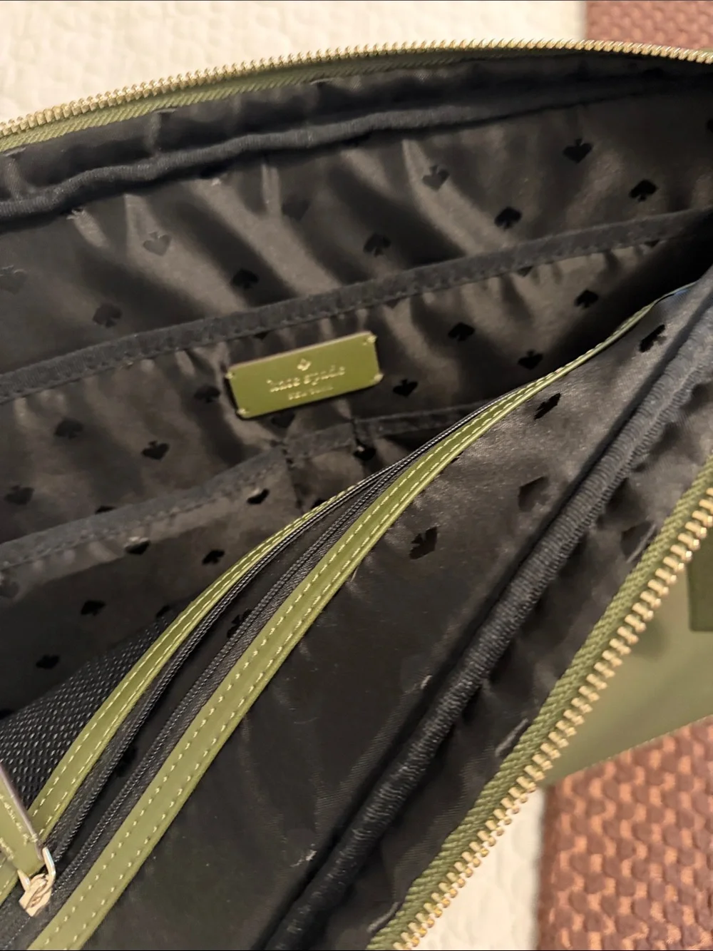 kate spade olive green nylon messenger crossbody